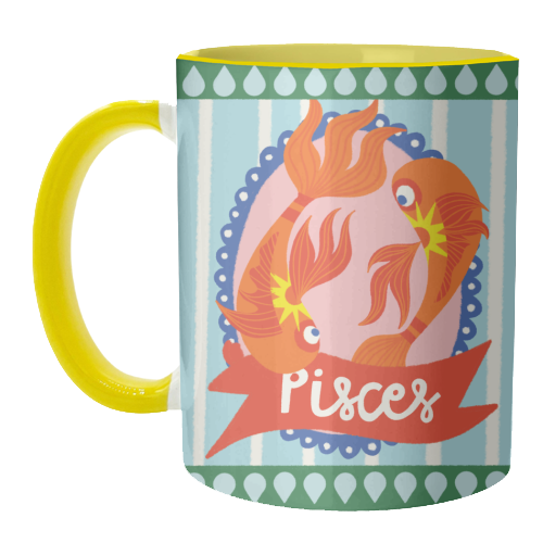 Pisces Star Sign Design - unique mug by AbiGoLucky