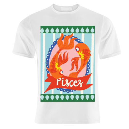 Pisces Star Sign Design - unique t shirt by AbiGoLucky