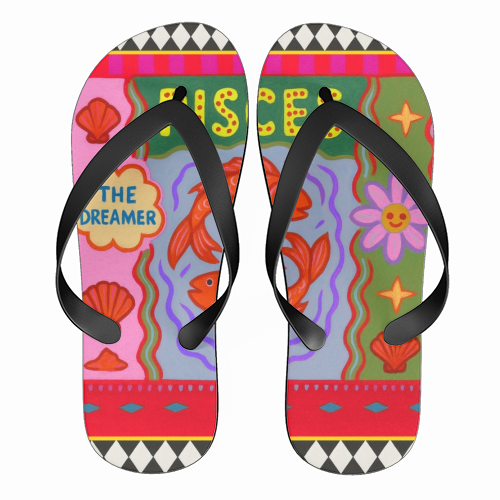 Pisces star sign - funny flip flops by Wallace Elizabeth