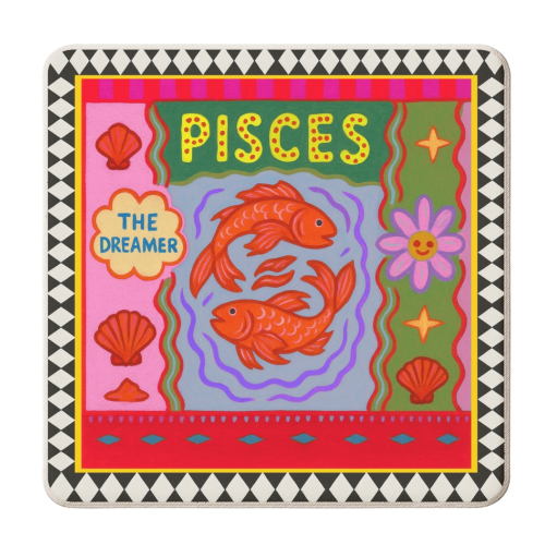 Pisces star sign - personalised beer coaster by Wallace Elizabeth