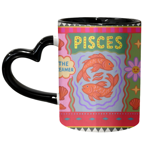 Pisces star sign - unique mug by Wallace Elizabeth