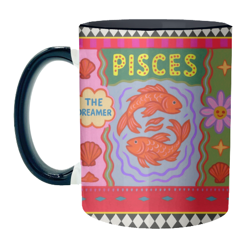 Pisces star sign - unique mug by Wallace Elizabeth