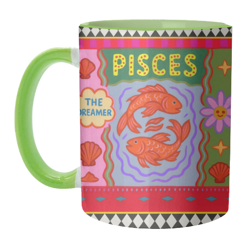 Pisces star sign - unique mug by Wallace Elizabeth