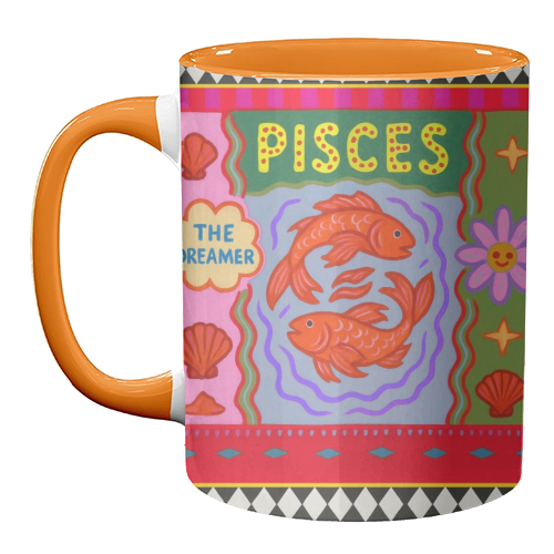 Pisces star sign - unique mug by Wallace Elizabeth