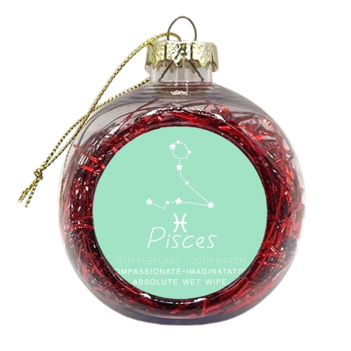 Pisces traits print - xmas bauble by The Girl Next Draw