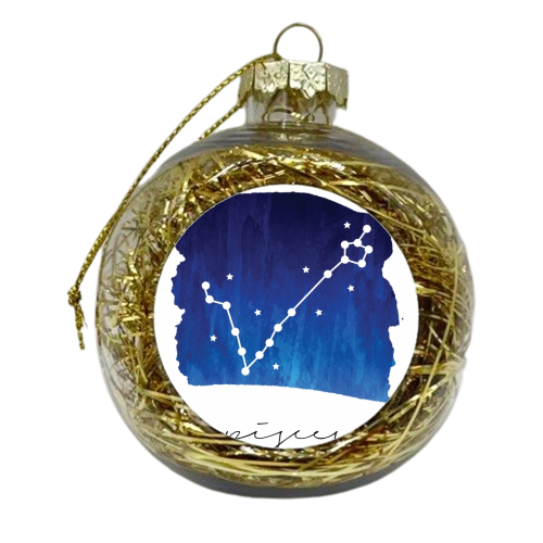 Pisces Zodiac Constellation. - xmas bauble by Toni Scott