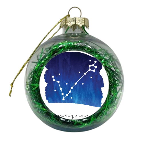 Pisces Zodiac Constellation. - xmas bauble by Toni Scott