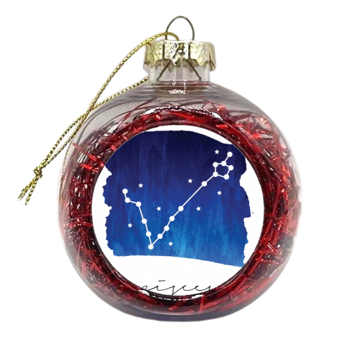 Pisces Zodiac Constellation. - xmas bauble by Toni Scott