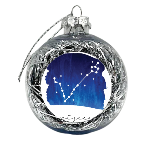 Pisces Zodiac Constellation. - xmas bauble by Toni Scott