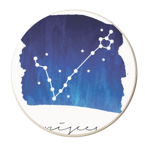 Pisces Zodiac Constellation. - personalised beer coaster by Toni Scott