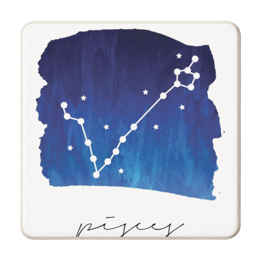 Pisces Zodiac Constellation. - personalised beer coaster by Toni Scott