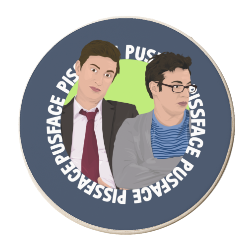 Pissface and Pusface - personalised beer coaster by Pink and Pip