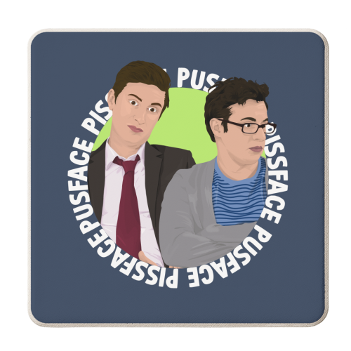 Pissface and Pusface - personalised beer coaster by Pink and Pip
