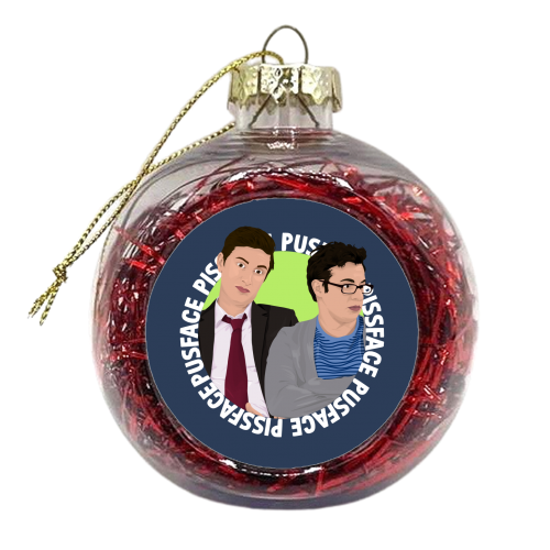 Pissface and Pusface - xmas bauble by Pink and Pip