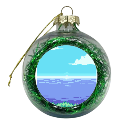 Pixel Sea - xmas bauble by Elizabeth Roydes