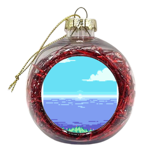 Pixel Sea - xmas bauble by Elizabeth Roydes