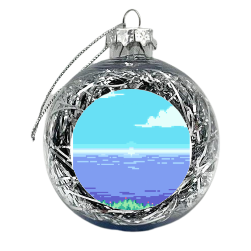Pixel Sea - xmas bauble by Elizabeth Roydes
