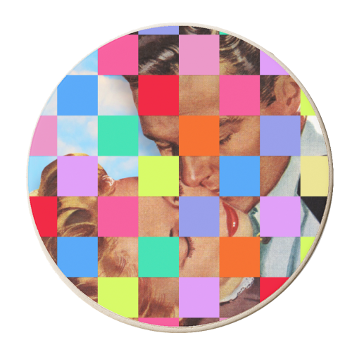 Pixelated Reverie | Bold colour art print - personalised beer coaster by OhMC! Designs