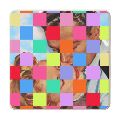 Pixelated Reverie | Bold colour art print - personalised beer coaster by OhMC! Designs