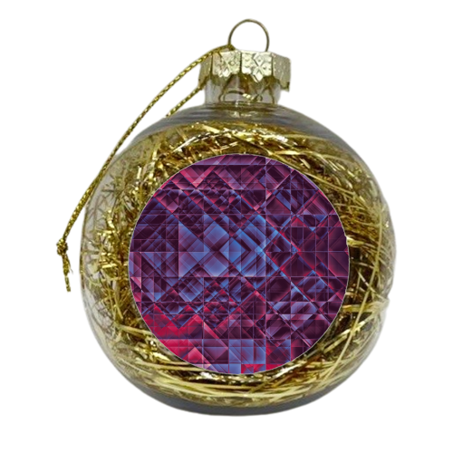 Pixels blue red - xmas bauble by Justyna Jaszke