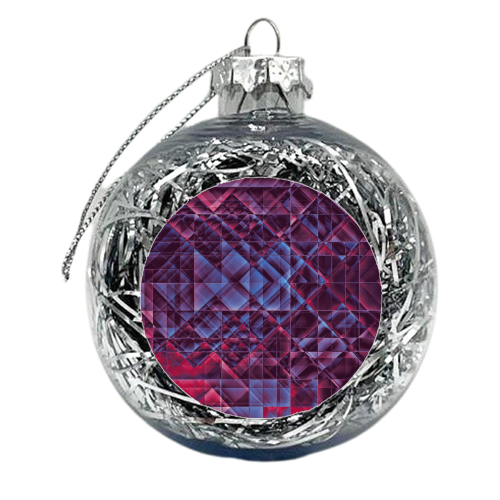 Pixels blue red - xmas bauble by Justyna Jaszke