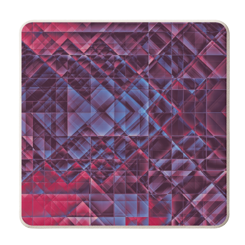 Pixels blue red - personalised beer coaster by Justyna Jaszke