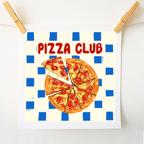 Pizza Club Cheesy Slice Pop Art - A1 - A4 art print by EZbie