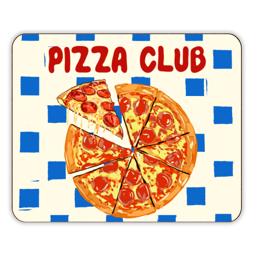 Pizza Club Cheesy Slice Pop Art - designer placemat by EZbie