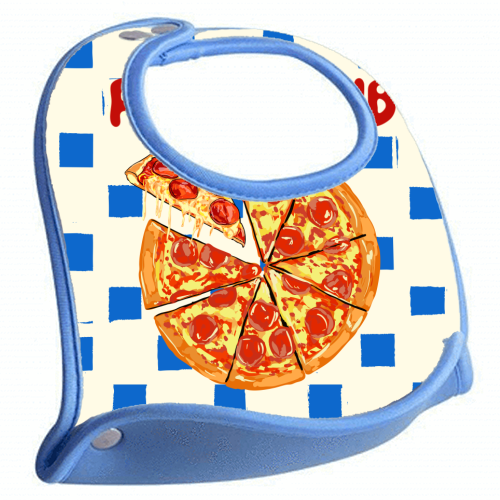 Pizza Club Cheesy Slice Pop Art - feeding bib by EZbie