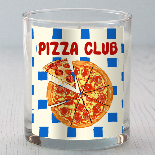 Pizza Club Cheesy Slice Pop Art - scented candle by EZbie