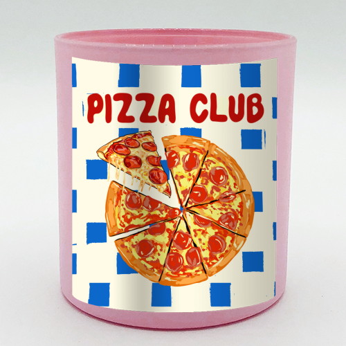 Pizza Club Cheesy Slice Pop Art - scented candle by EZbie