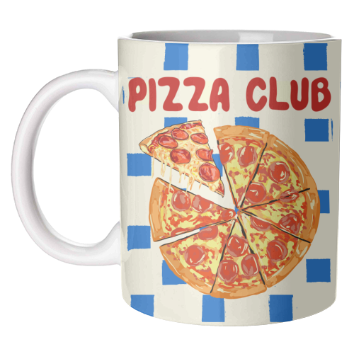Pizza Club Cheesy Slice Pop Art - unique mug by EZbie