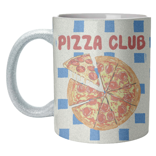 Pizza Club Cheesy Slice Pop Art - unique mug by EZbie