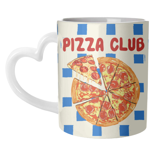 Pizza Club Cheesy Slice Pop Art - unique mug by EZbie