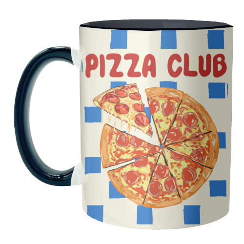 Pizza Club Cheesy Slice Pop Art - unique mug by EZbie