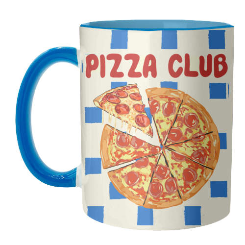 Pizza Club Cheesy Slice Pop Art - unique mug by EZbie