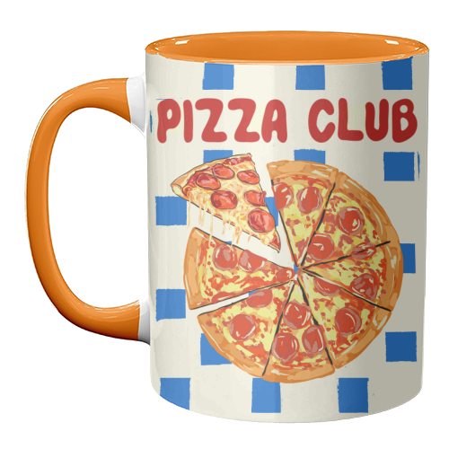 Pizza Club Cheesy Slice Pop Art - unique mug by EZbie