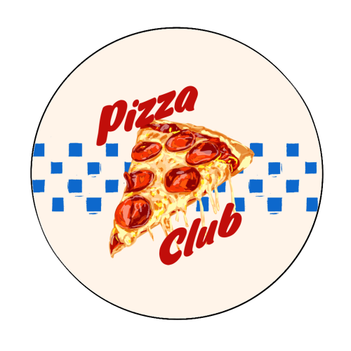 Pizza Club Retro Pepperoni Slice - Circle Sticker by EZbie