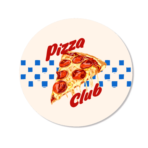 Pizza Club Retro Pepperoni Slice - Magnet by EZbie