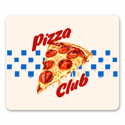 Pizza Club Retro Pepperoni Slice - mouse mat by EZbie