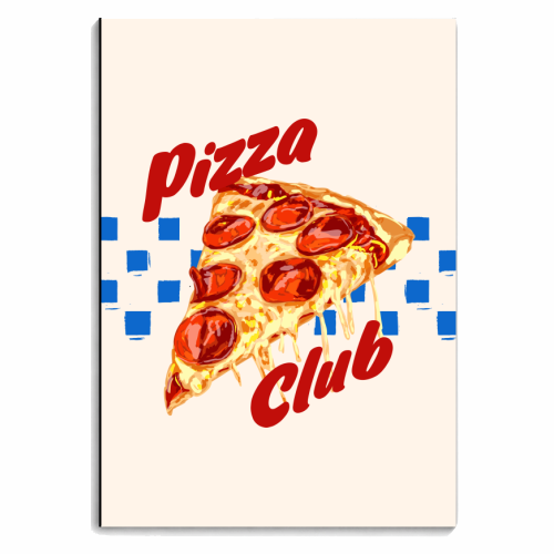 Pizza Club Retro Pepperoni Slice - personalised A4, A5, A6 notebook by EZbie