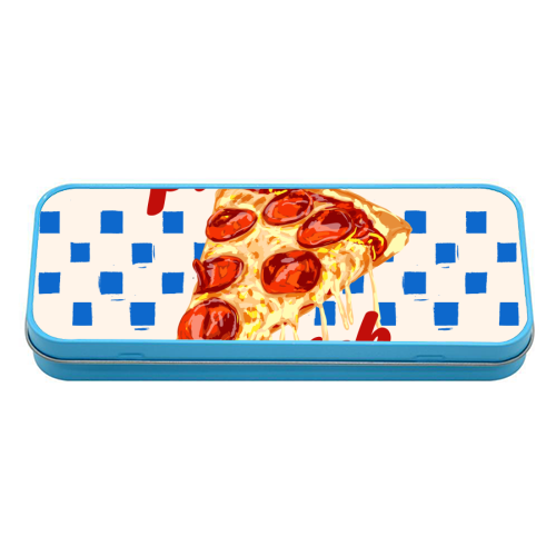 Pizza Club Retro Pepperoni Slice - tin pencil case by EZbie