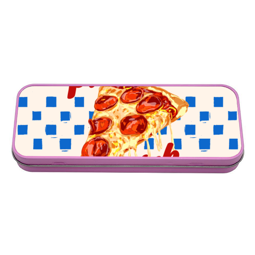 Pizza Club Retro Pepperoni Slice - tin pencil case by EZbie