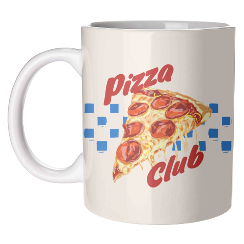 Pizza Club Retro Pepperoni Slice - unique mug by EZbie