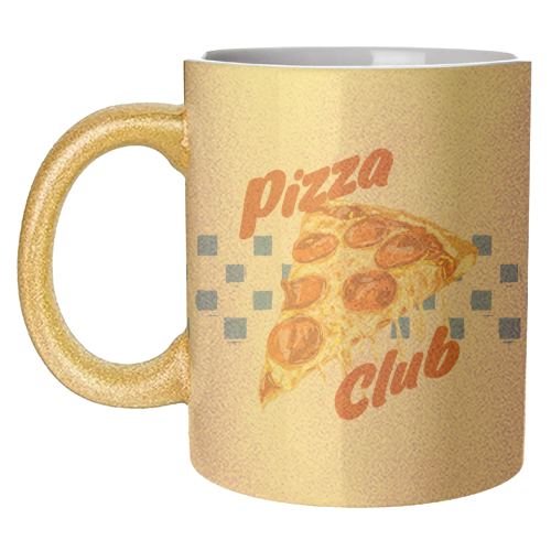 Pizza Club Retro Pepperoni Slice - unique mug by EZbie