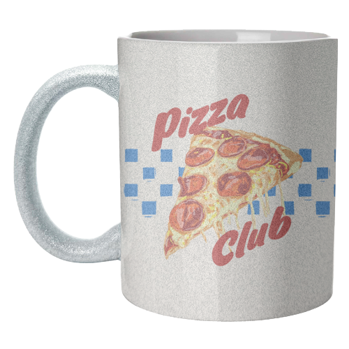 Pizza Club Retro Pepperoni Slice - unique mug by EZbie