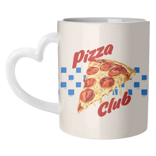 Pizza Club Retro Pepperoni Slice - unique mug by EZbie