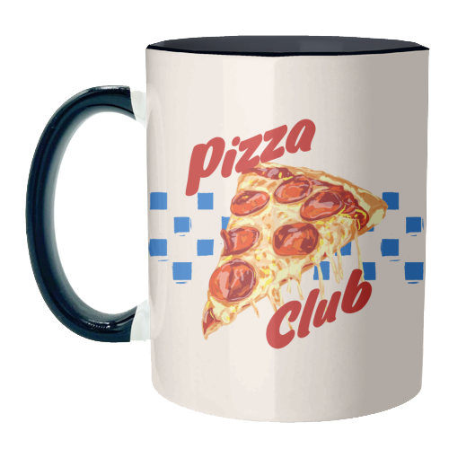 Pizza Club Retro Pepperoni Slice - unique mug by EZbie