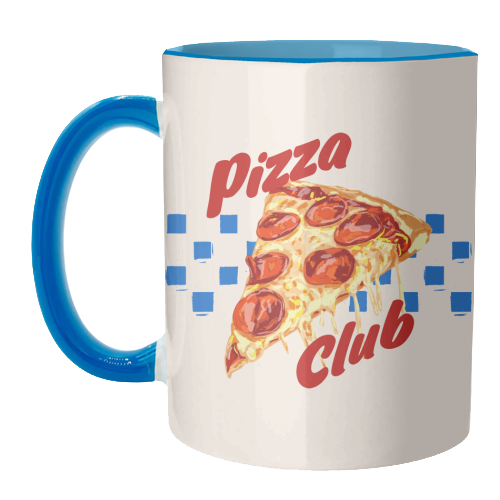 Pizza Club Retro Pepperoni Slice - unique mug by EZbie