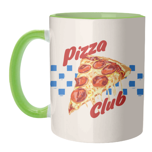 Pizza Club Retro Pepperoni Slice - unique mug by EZbie